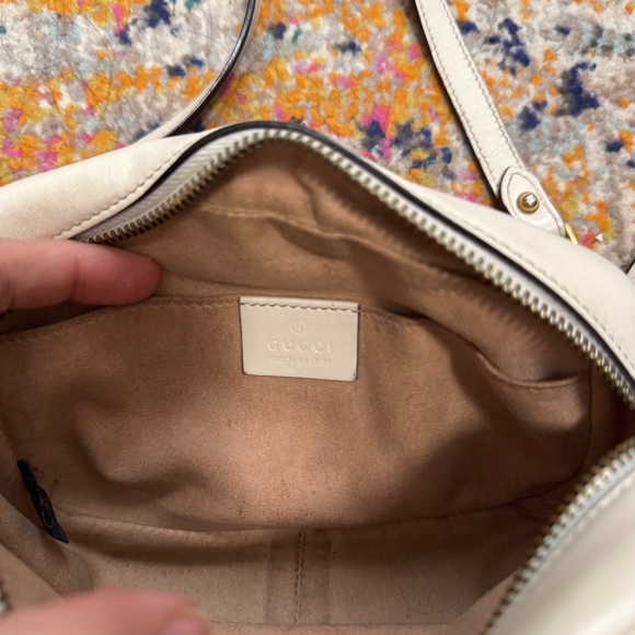 Gucci Calfskin Matelasse Mini GG Marmont Chain Shoulder Bag White - Picture 12 of 16